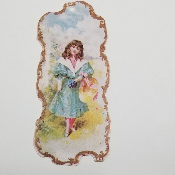 Set Antique Old Print Factory Victorian Die Cut Scrap Paper Easter Tag Ornament - Picture 9 of 12